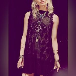 Free People Black Angel Lace Minidress Size Small